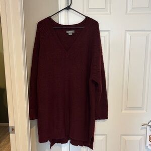 Natural Reflections Burgundy V-Neck Sweater